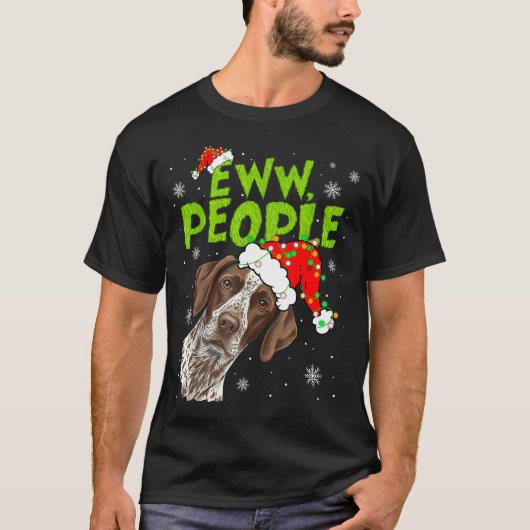 Funny Xmas Ew People Gsp Dogs Lover Pajamas Men Wo T-shirt (Voorkant)