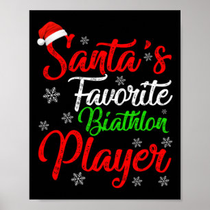 Funny Xmas Favoriete Biatlon Player Christus Poster