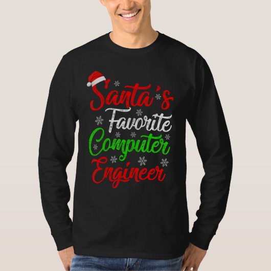 Funny Xmas Favoriete Computer Engineer Chri T-shirt (Voorkant)