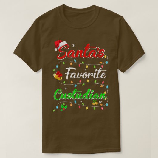 Funny Xmas Favoriete Custodian Kerstmis T- T-shirt (Design voorkant)
