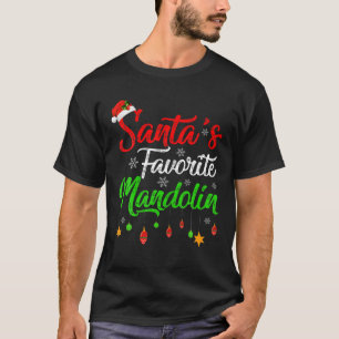 Funny Xmas Favoriete Mandolin Kerstmis T-shirt