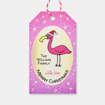 Funny Xmas Flamingo Roze Glitter