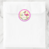 Funny Xmas Flamingo Roze Glitter Ronde Sticker (Tas)