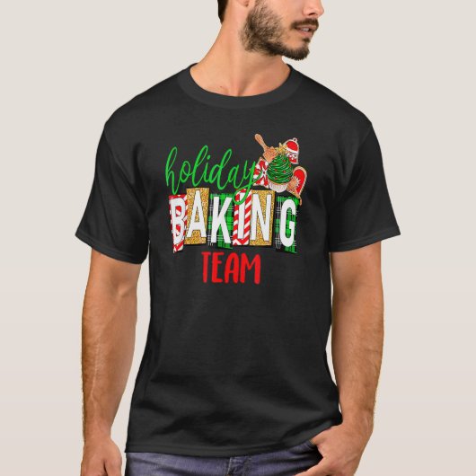 Funny Xmas Holiday Baking Team kerstkostuum T-shirt (Voorkant)
