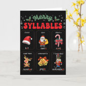 Funny Xmas Holiday Christmas Syllables Reading Tea Kaart (Gele Bloem)