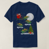 Funny Xmas - kerstboom, kerstman, rugspinosaurus D T-shirt (Design voorkant)