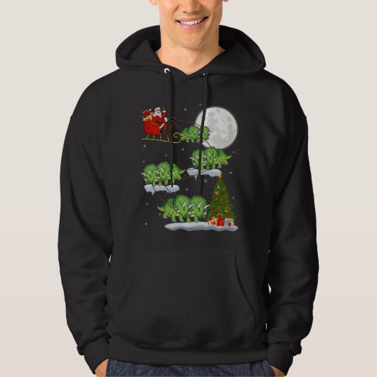 Funny Xmas - kerstboom Santa Riding Triceratops Di Hoodie (Voorkant)