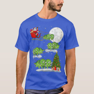 Funny Xmas - kerstboom Santa Riding Triceratops Di T-shirt