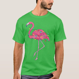 Funny Xmas licht roze flamingo Tropische Kerstmis T-shirt