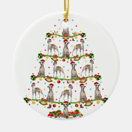 Funny Xmas lichtende kerstboom voor kerstmis Keramisch Ornament (Voorkant)