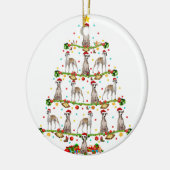 Funny Xmas lichtende kerstboom voor kerstmis Keramisch Ornament (Links)