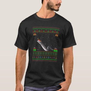 Funny Xmas lichtende kerstman met een lelijke kers T-shirt