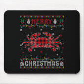 Funny Xmas Lighting Crab Lovers Ugly Christmas Swe Muismat (Voorkant)