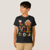 Funny Xmas Lighting Love 1st Grade Teacher Christm T-shirt (Voorkant volledig)