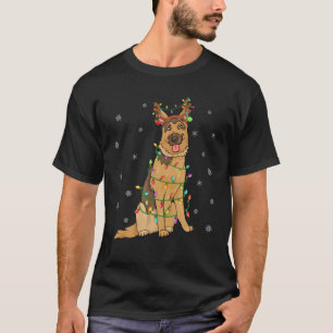 Funny Xmas Lighting Reindeer Pet Belgische Malinoi T-shirt