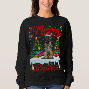 Funny Xmas Lighting Santa Hat Belgische Malinois D Trui