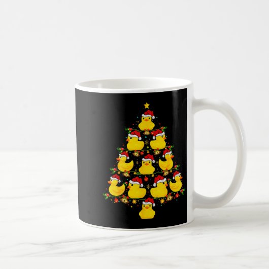Funny Xmas Lighting Santa Hat Rubber Duck Christma Koffiemok (Rechts)