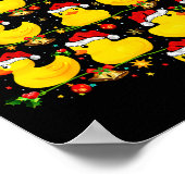 Funny Xmas Lighting Santa Hat Rubber Duck Christma Poster (Hoek)
