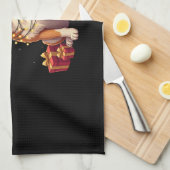 Funny Xmas Lighting Santa Hat Tamaskan Dog Christm Theedoek (Quarter Fold)