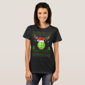 Funny Xmas Lighting Santa Hat Ugly Pickleball Chri T-shirt (Voorkant volledig)