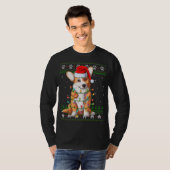 Funny Xmas Lighting Santa Hat Ugly Welsh Corgi Chr T-shirt (Voorkant volledig)