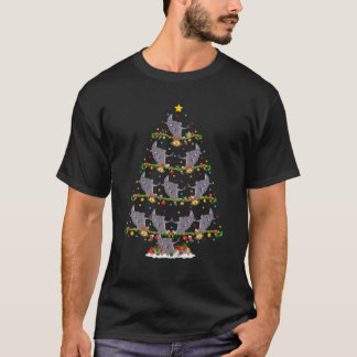 Funny Xmas Lighting Santa Stingray Fish Christmas T-shirt