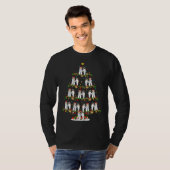 Funny Xmas Lighting Santa Wire Fox Terrier Christm T-shirt (Voorkant volledig)