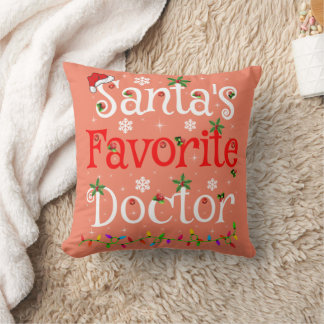 Funny Xmas Lighting Santa's Favorite Doctor Xmas Kussen