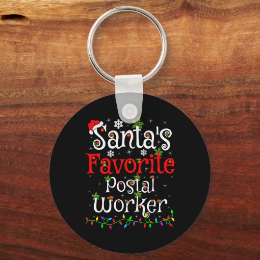 Funny Xmas Lighting Santas Favorite Stal Worker C Sleutelhanger (Voorkant)
