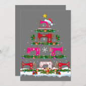 Funny Xmas Lighting Sewing Machine Christmas Tree Kaart (Voorkant / Achterkant)