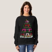 Funny Xmas Lighting Sewing Machine Christmas Tree Trui (Voorkant volledig)