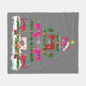 Funny Xmas Lighting Sewing Machine met kerstboom Fleece Deken (Voorkant (Horizontaal))