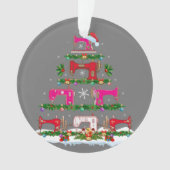 Funny Xmas Lighting Sewing Machine met kerstboom Ornament (voorkant)