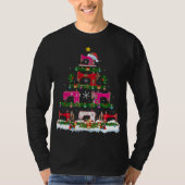 Funny Xmas Lighting Sewing Machine met kerstboom T-shirt (Voorkant)