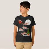 Funny Xmas Lighting Tree Santa Riding Armadillo Ch T-shirt (Voorkant volledig)