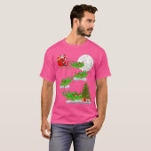 Funny Xmas Lighting Tree Santa Riding Chameleon T-shirt (Voorkant volledig)