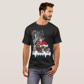 Funny Xmas Lighting Tree Santa Riding Chri T-shirt (Voorkant volledig)