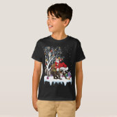 Funny Xmas Lighting Tree Santa Riding Chri T-shirt (Voorkant volledig)