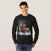 Funny Xmas Lighting Tree Santa Riding Chri T-shirt (Voorkant volledig)