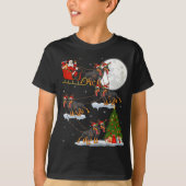 Funny Xmas Lighting Tree Santa Riding Doberman Dog T-shirt (Voorkant)