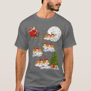 Funny Xmas Lighting Tree Santa Riding Hamster Chri T-shirt