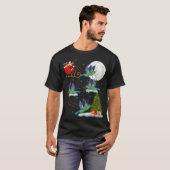 Funny Xmas Lighting Tree Santa Riding Hummingbird T-shirt (Voorkant volledig)