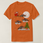 Funny Xmas Lighting Tree Santa Riding Orca Fish Ch T-shirt (Design voorkant)
