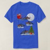 Funny Xmas Lighting Tree Santa Riding Orca Fish Ch T-shirt (Design voorkant)