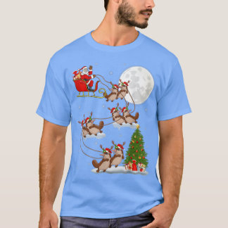 Funny Xmas Lighting Tree Santa Riding Platypus Chr T-shirt