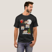 Funny Xmas Lighting Tree Santa Riding Pommeren C T-shirt (Voorkant volledig)