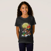 Funny Xmas Lighting Tree Santa Riding Rabbit Chris T-shirt (Voorkant volledig)