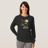 Funny Xmas Lighting Tree Santa Riding Rabbit Chris T-shirt (Voorkant volledig)
