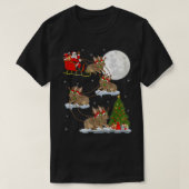 Funny Xmas Lighting Tree Santa Riding Rabbit Chris T-shirt (Design voorkant)