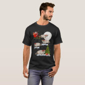 Funny Xmas Lighting Tree Santa Riding Ragdoll Cat T-shirt (Voorkant volledig)